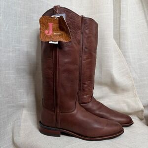 NEW Justin L3851 Tall Western Leather Riding Boots Brown Equestrian Women's 10 B
